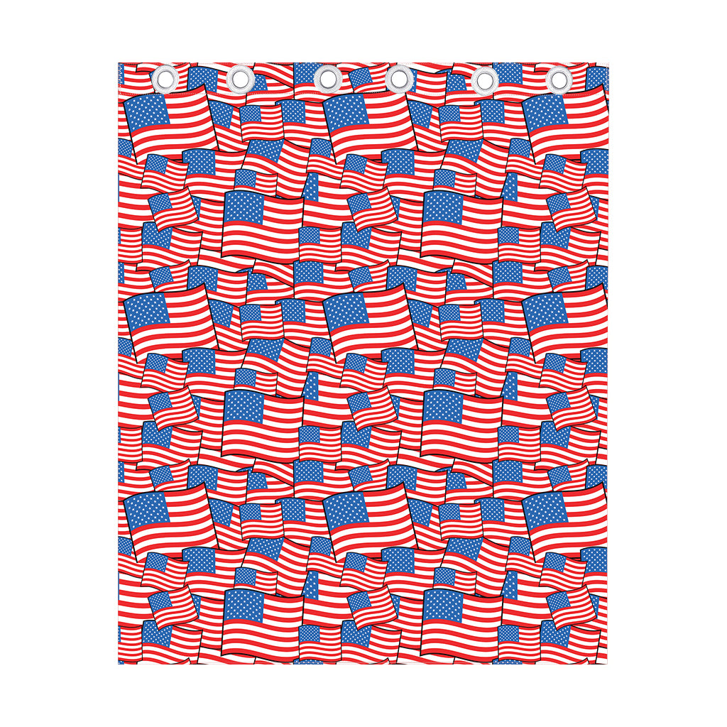 4th of July USA Flag Pattern Print Curtain