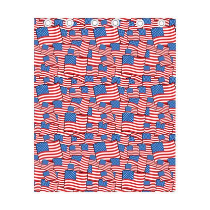 4th of July USA Flag Pattern Print Curtain