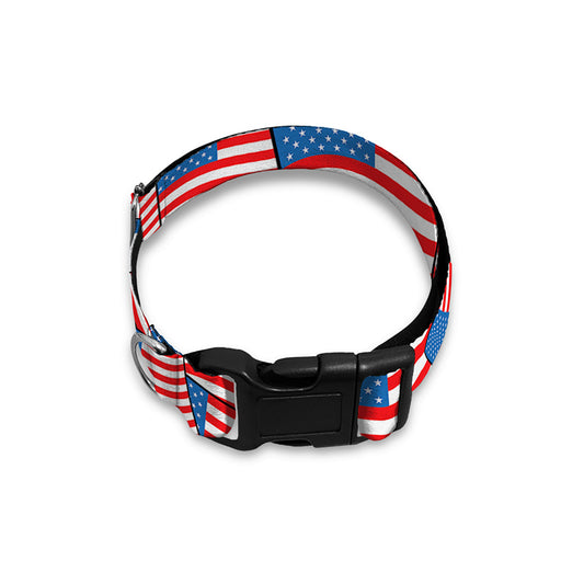4th of July USA Flag Pattern Print Dog Collar