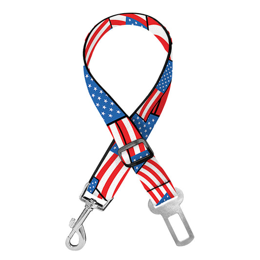 4th of July USA Flag Pattern Print Dog Seat Belt