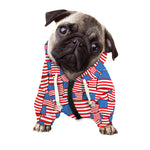 4th of July USA Flag Pattern Print Dog Zip Up Hoodie