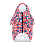 4th of July USA Flag Pattern Print Dog Zip Up Hoodie