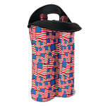 4th of July USA Flag Pattern Print Double Neoprene Wine Tote
