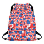 4th of July USA Flag Pattern Print Drawstring Backpack