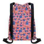 4th of July USA Flag Pattern Print Drawstring Backpack