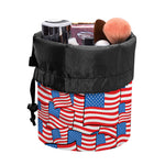 4th of July USA Flag Pattern Print Drawstring Makeup Bag