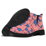 4th of July USA Flag Pattern Print Flat Ankle Boots