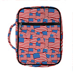 4th of July USA Flag Pattern Print Front Pocket Bible Bag