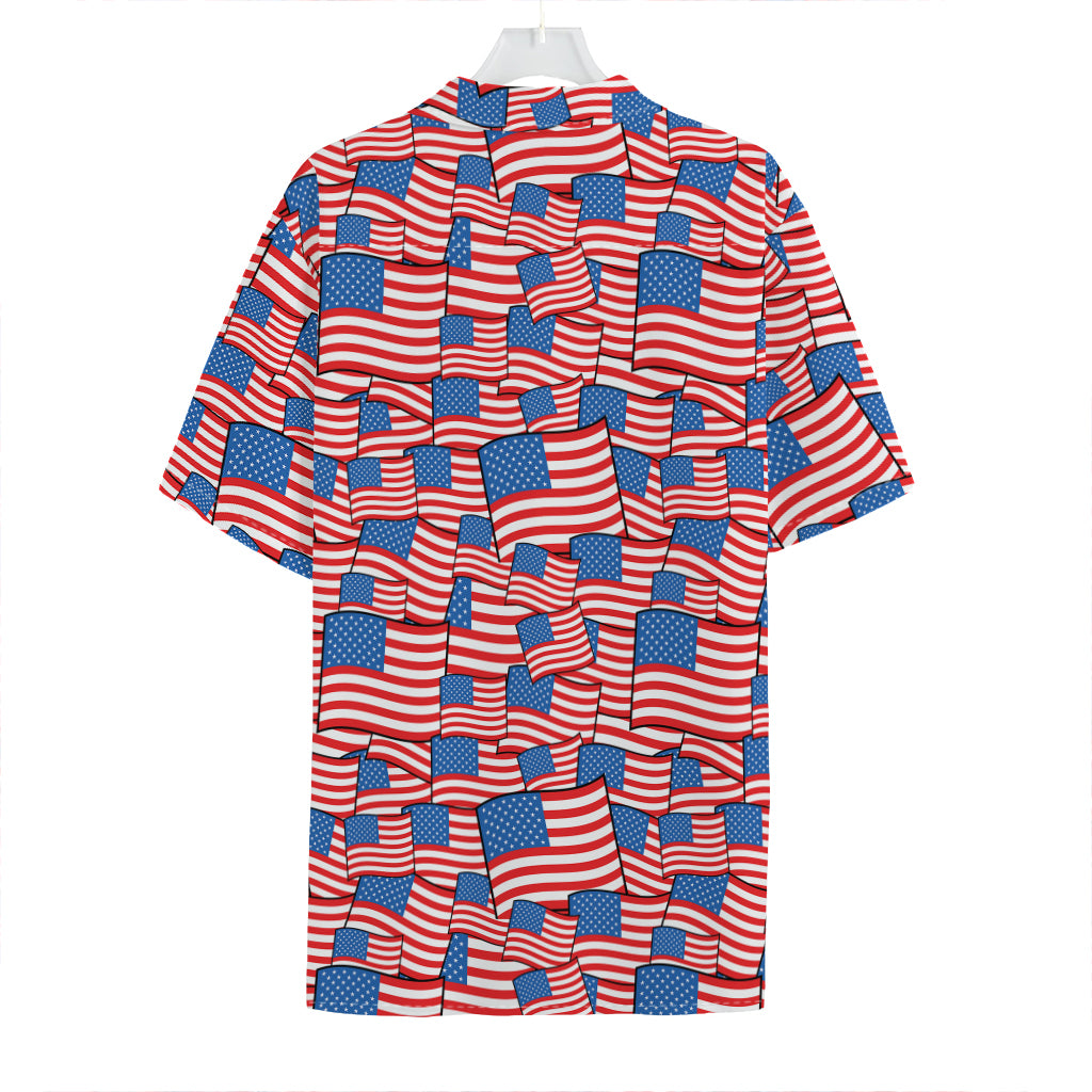 4th of July USA Flag Pattern Print Hawaiian Shirt