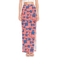 4th of July USA Flag Pattern Print High Slit Maxi Skirt