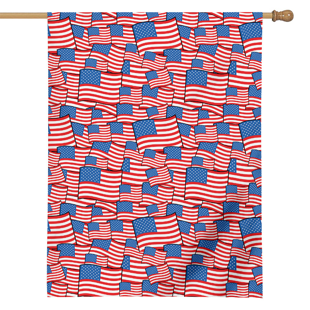 4th of July USA Flag Pattern Print House Flag