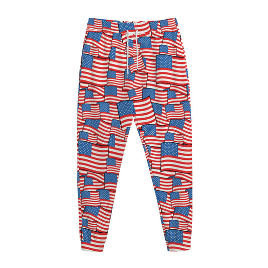 4th of July USA Flag Pattern Print Jogger Pants