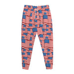4th of July USA Flag Pattern Print Jogger Pants