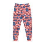 4th of July USA Flag Pattern Print Jogger Pants