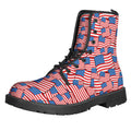 4th of July USA Flag Pattern Print Lace-Up Boots