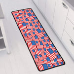 4th of July USA Flag Pattern Print Long Kitchen Mat