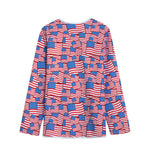 4th of July USA Flag Pattern Print Long Sleeve Short Coat