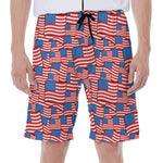 4th of July USA Flag Pattern Print Men's Beach Shorts