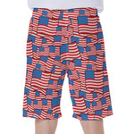 4th of July USA Flag Pattern Print Men's Beach Shorts
