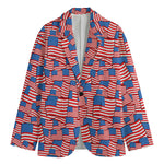 4th of July USA Flag Pattern Print Men's Blazer