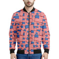 4th of July USA Flag Pattern Print Men's Bomber Jacket