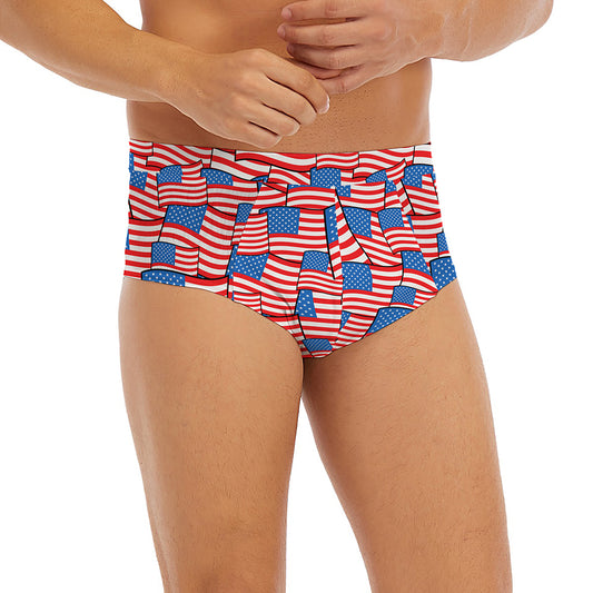 4th of July USA Flag Pattern Print Men's Briefs
