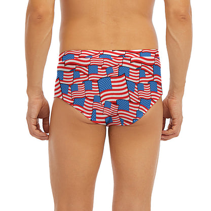 4th of July USA Flag Pattern Print Men's Briefs
