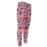 4th of July USA Flag Pattern Print Men's Compression Pants