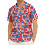 4th of July USA Flag Pattern Print Men's Deep V-Neck Shirt