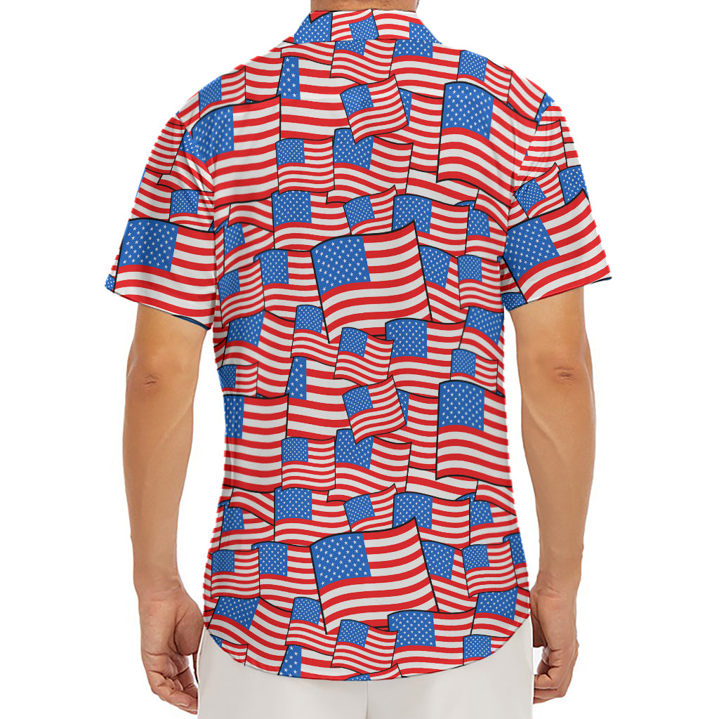4th of July USA Flag Pattern Print Men's Deep V-Neck Shirt