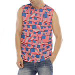 4th of July USA Flag Pattern Print Men's Fitness Tank Top