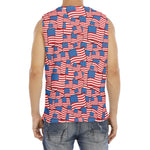 4th of July USA Flag Pattern Print Men's Fitness Tank Top