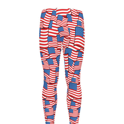 4th of July USA Flag Pattern Print Men's leggings