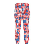 4th of July USA Flag Pattern Print Men's leggings