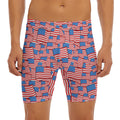 4th of July USA Flag Pattern Print Men's Long Boxer Briefs