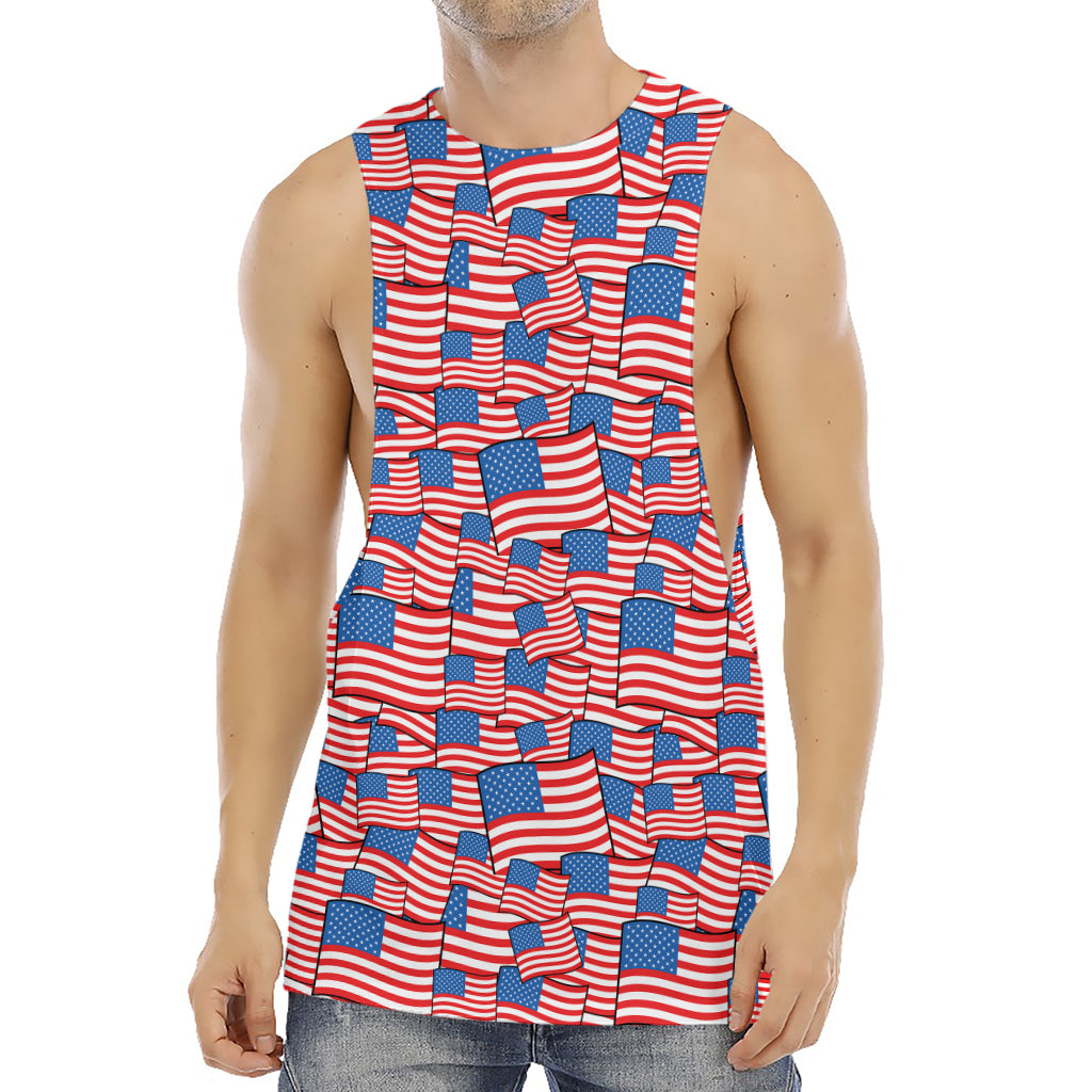 4th of July USA Flag Pattern Print Men's Muscle Tank Top
