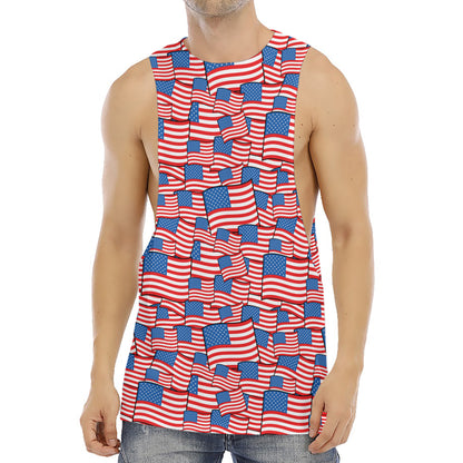 4th of July USA Flag Pattern Print Men's Muscle Tank Top