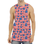 4th of July USA Flag Pattern Print Men's Muscle Tank Top