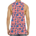 4th of July USA Flag Pattern Print Men's Muscle Tank Top