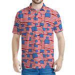 4th of July USA Flag Pattern Print Men's Polo Shirt