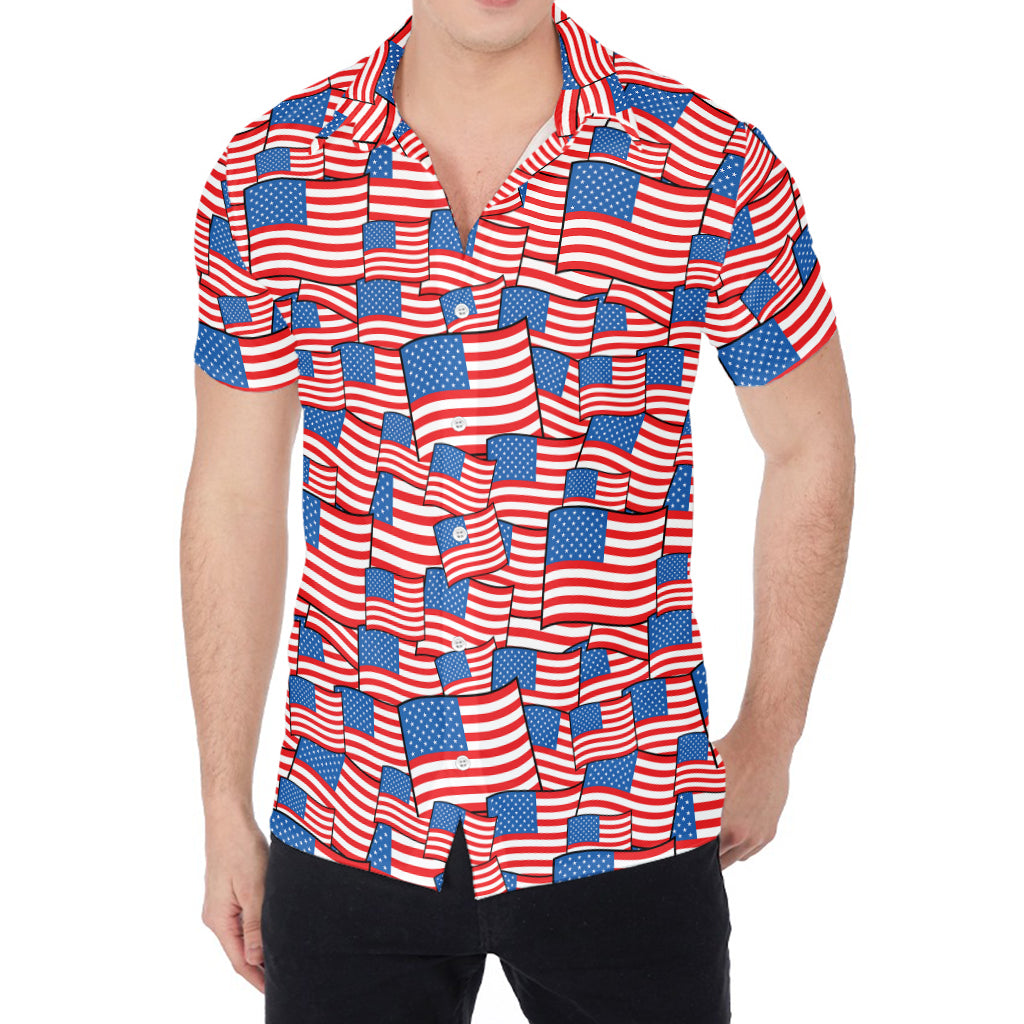 4th of July USA Flag Pattern Print Men's Shirt
