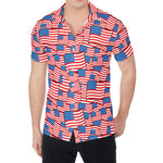 4th of July USA Flag Pattern Print Men's Shirt
