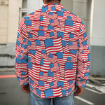 4th of July USA Flag Pattern Print Men's Shirt Jacket