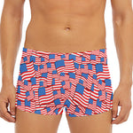 4th of July USA Flag Pattern Print Men's Short Boxer Briefs