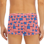 4th of July USA Flag Pattern Print Men's Short Boxer Briefs