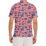 4th of July USA Flag Pattern Print Men's Short Sleeve Rash Guard