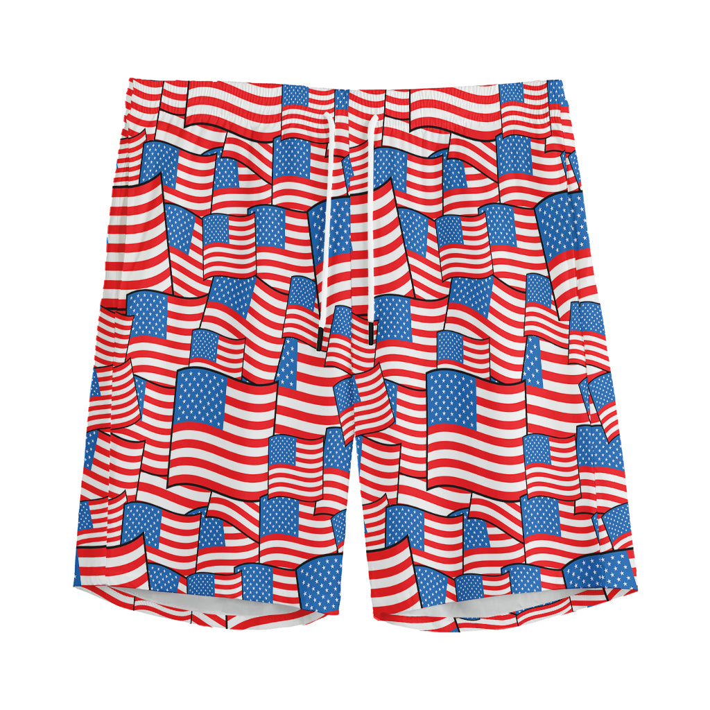4th of July USA Flag Pattern Print Men's Sports Shorts