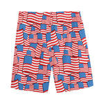 4th of July USA Flag Pattern Print Men's Sports Shorts
