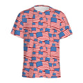 4th of July USA Flag Pattern Print Men's Athletic T-Shirt