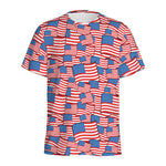 4th of July USA Flag Pattern Print Men's Sports T-Shirt